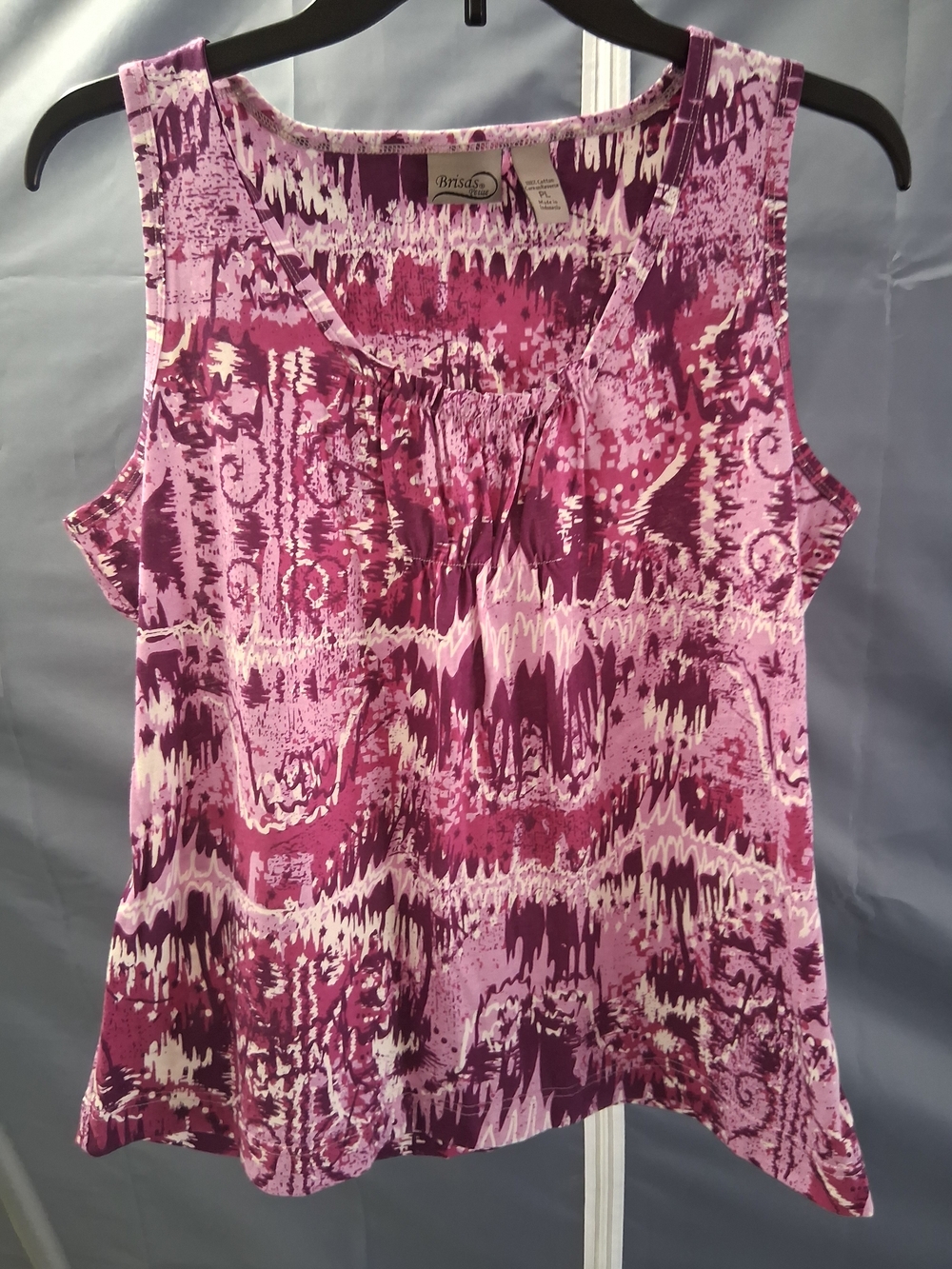 Brisas Pink & Purple Printed Scoop Neck Tank